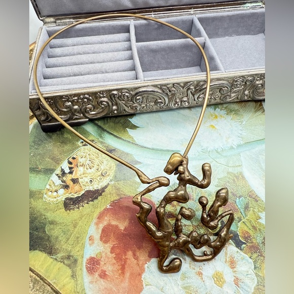 Vintage Brutalist Free form Statement necklace - Picture 14 of 14